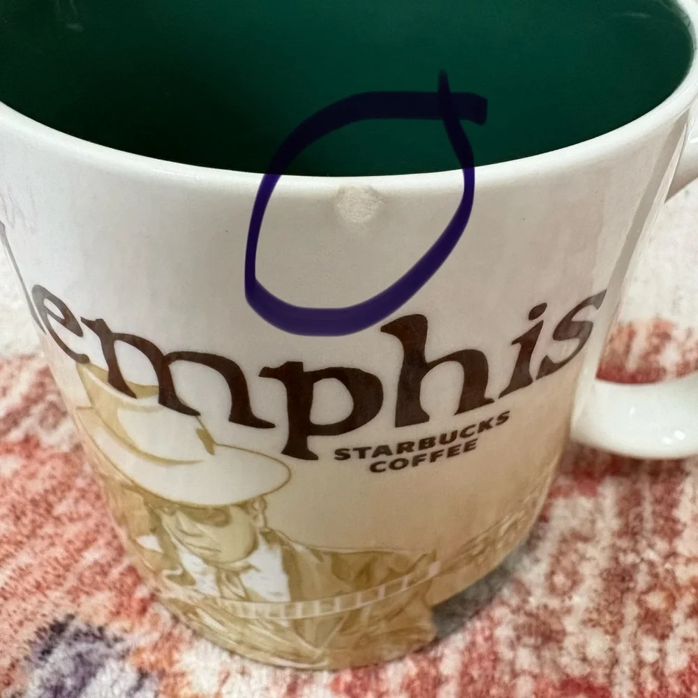Memphis Tennessee Global Icon Starbucks Coffee Collector Mug 2011 **chip on rim*